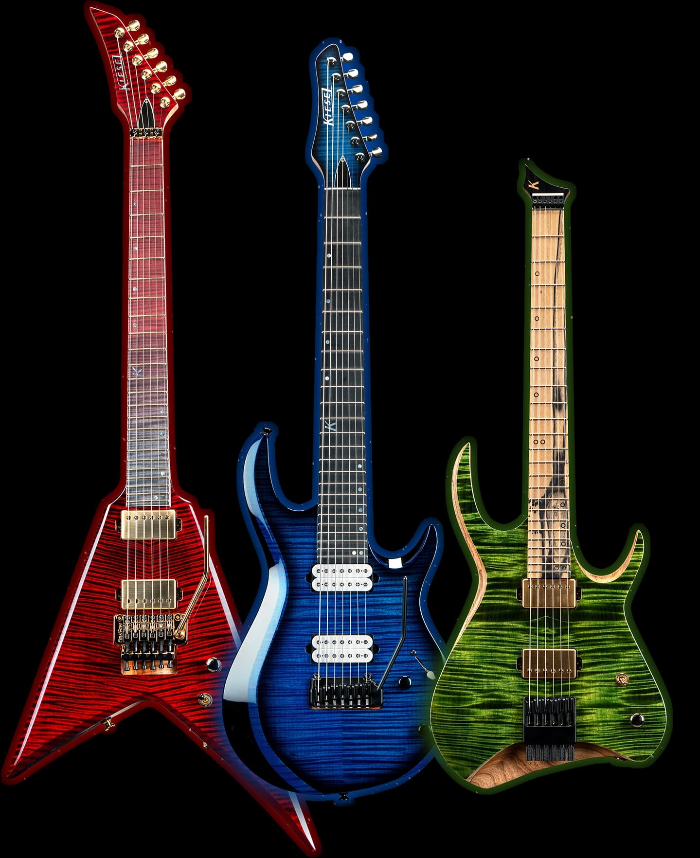 Custom guitar floating in deep space
