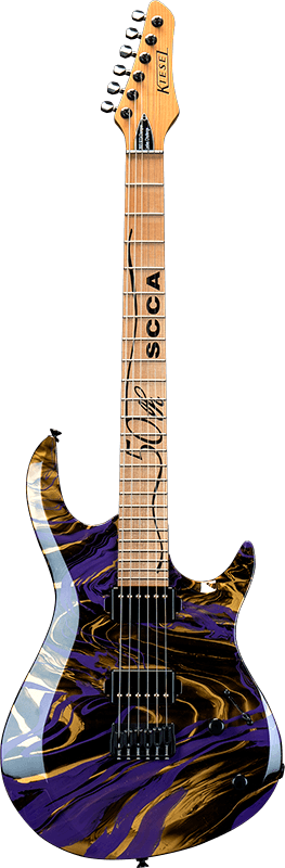 Kiesel Guitars SCCA Trophy Guitar Gold, Purple and Black Swirl