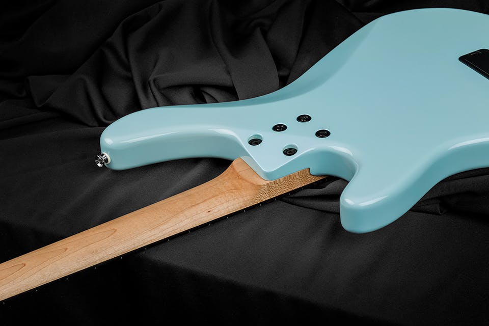/Kiesel Guitars J-Bass Neck Heel With light blue gloss finish, maple neck, chrome hardware