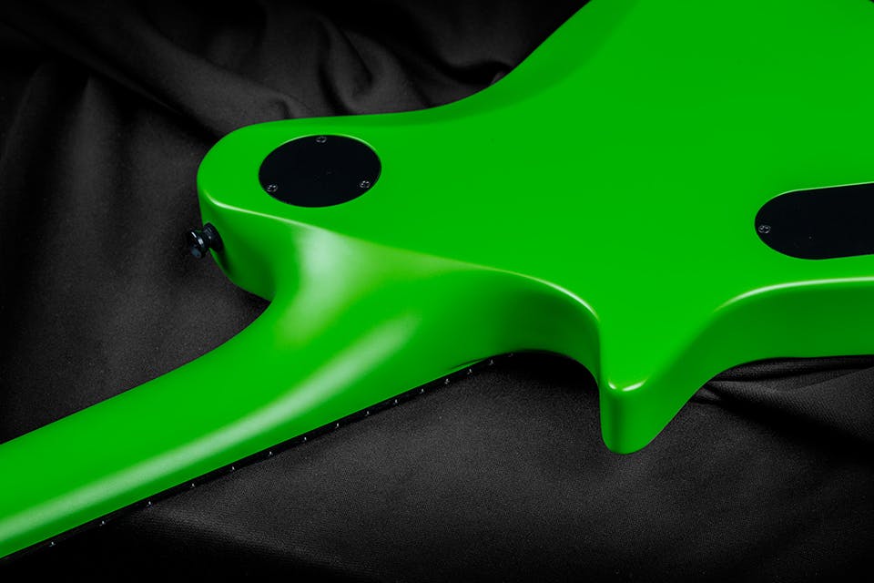 Kiesel Guitars Leia L6 Neck Heel, kiesel racing green finish, black hardware