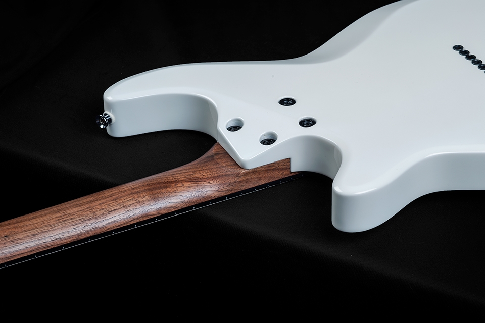 Kiesel Guitars Lyra Neck Heel With White/White Finish, Walnut Neck