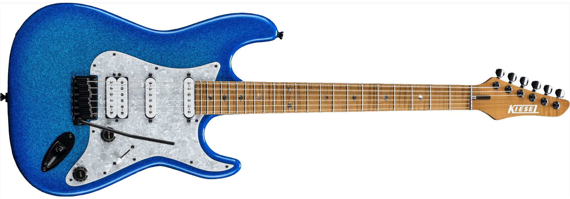 Delos in Custom Shop Finish - Aqua Burst Sparkle Finish finish