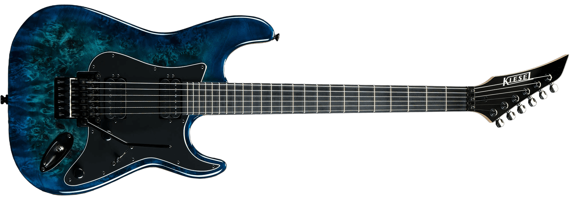DELOS in Translucent Aqua Burst finish